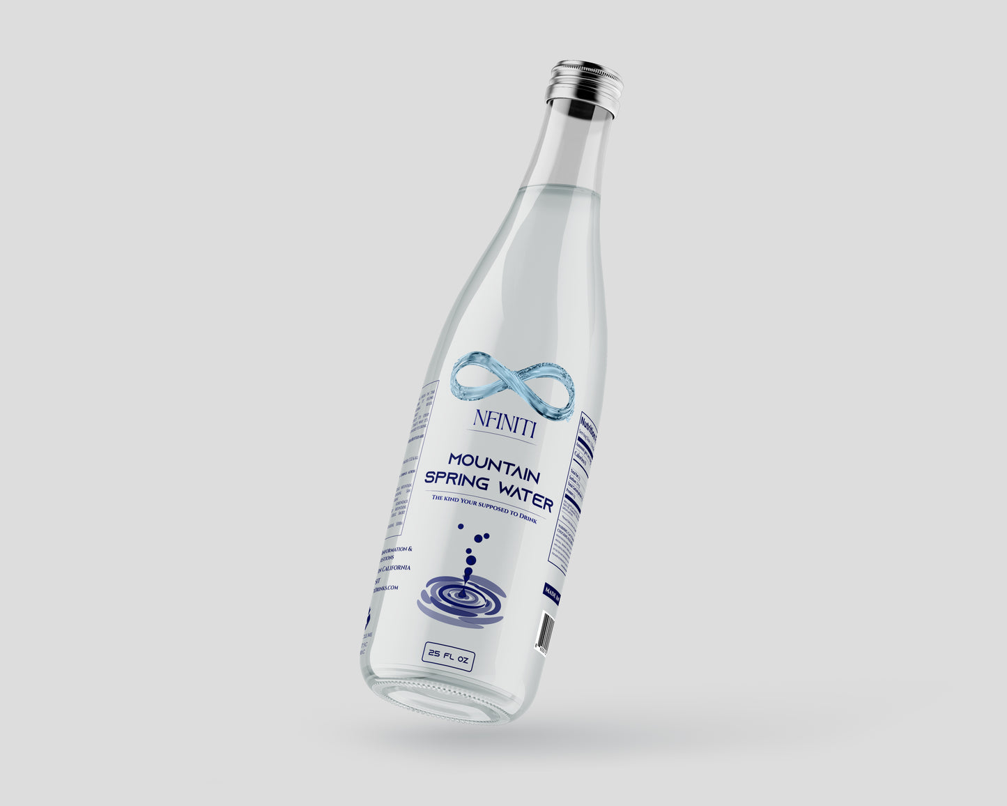 Nfiniti Mountain Spring Water (Clear Glass Bottle – 25 FL OZ)