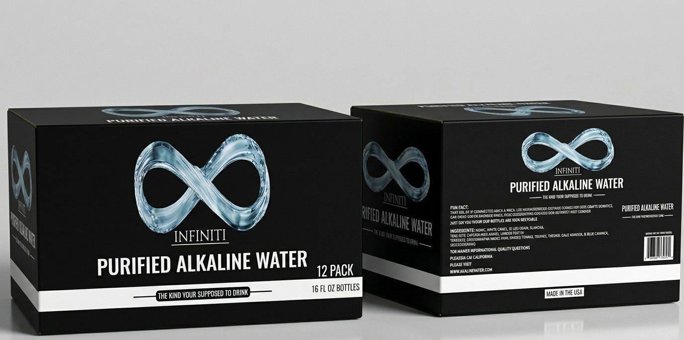 Nfiniti Purified Alkaline Water (Black Aluminum Bottle – 16 FL OZ)