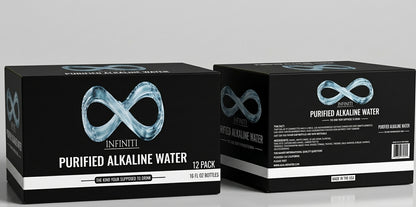 Nfiniti Purified Alkaline Water (Black Aluminum Bottle – 16 FL OZ)