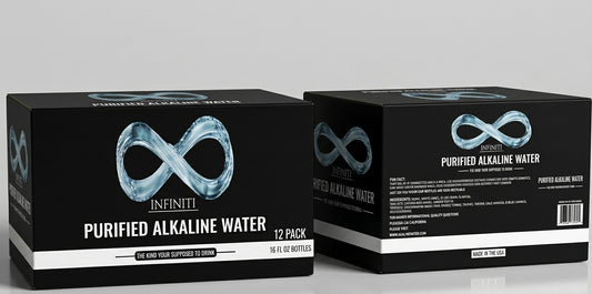 Nfiniti Purified Alkaline Water (Black Aluminum Bottle – 16 FL OZ)